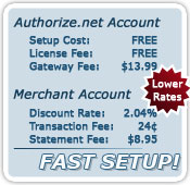 FreeAuthNet Rates