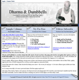 Dharma & Dumbbells :: Syndicated Columnist - David Clark :: http://www.dharmaanddumbbells.com Dharma & Dumbbells :: Syndicated Columnist - David Clark :: http://www.dharmaanddumbbells.com
