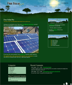 Free Solar Pro :: Free Solar Panel Information :: http://www.freesolarpro.com